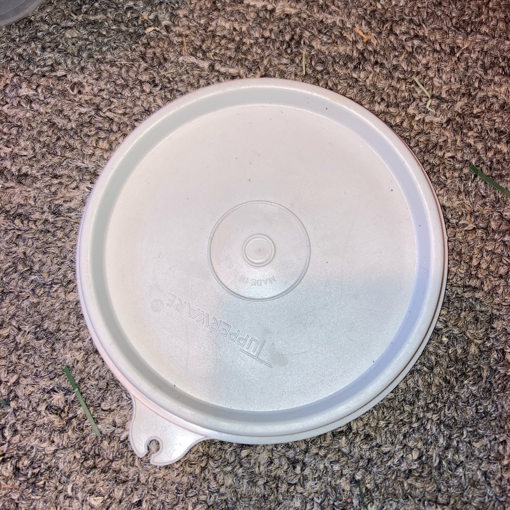 Vintage Tupperware Bowl Lid - Grey/ Silver Round Lid - Replacement Parts